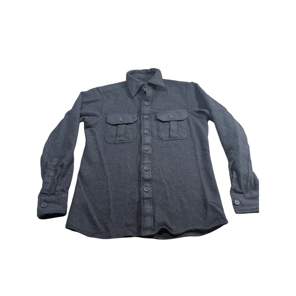 Spier & Mackay Handmade 100% Wool Overshirt Gray Utility Flannel Shirt XS
